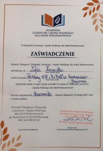 ZAŚWIADCZENIE